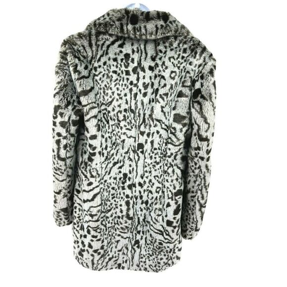 Lovers and Friends Size Small Gray Jacket Coat Faux Fur Animal Print - Picture 9 of 15